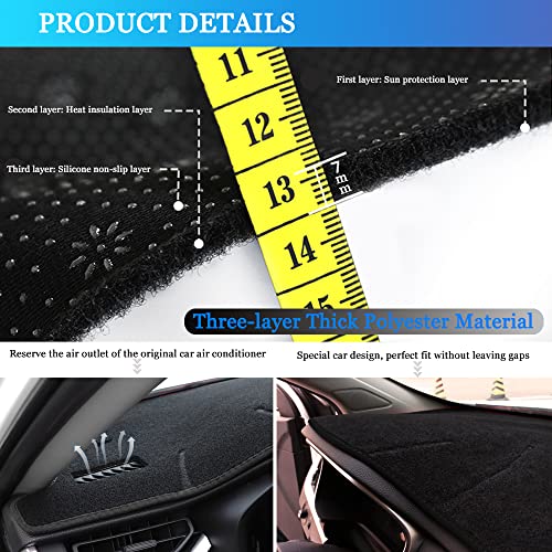 YOFAMO Dashboard Cover Dash Cover Mat Pad Carpet Custom Fit for Toyota RAV4 2013 2014 2015 2016 2017 2018 Accessories Anti-Skid Center Console Protector Cover Mat(Black Edge) - Image 5