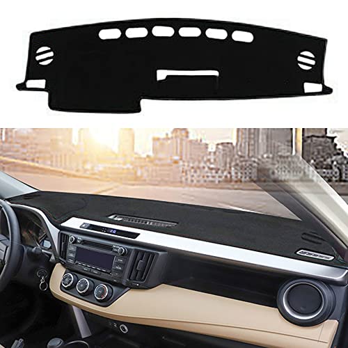 YOFAMO Dashboard Cover Dash Cover Mat Pad Carpet Custom Fit for Toyota RAV4 2013 2014 2015 2016 2017 2018 Accessories Anti-Skid Center Console Protector Cover Mat(Black Edge) - Image 1