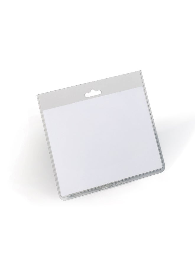 5 Pcs Clear Plastic ID Badge Holder Vertical or Horizontal Heavy Duty Transparent Vinyl ID Card Badge Holder, Clear, Reusable