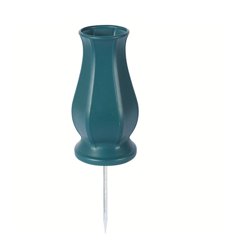 White Tombstone Metal Nail Plastic Vase Cemetery Decoration - Image 1