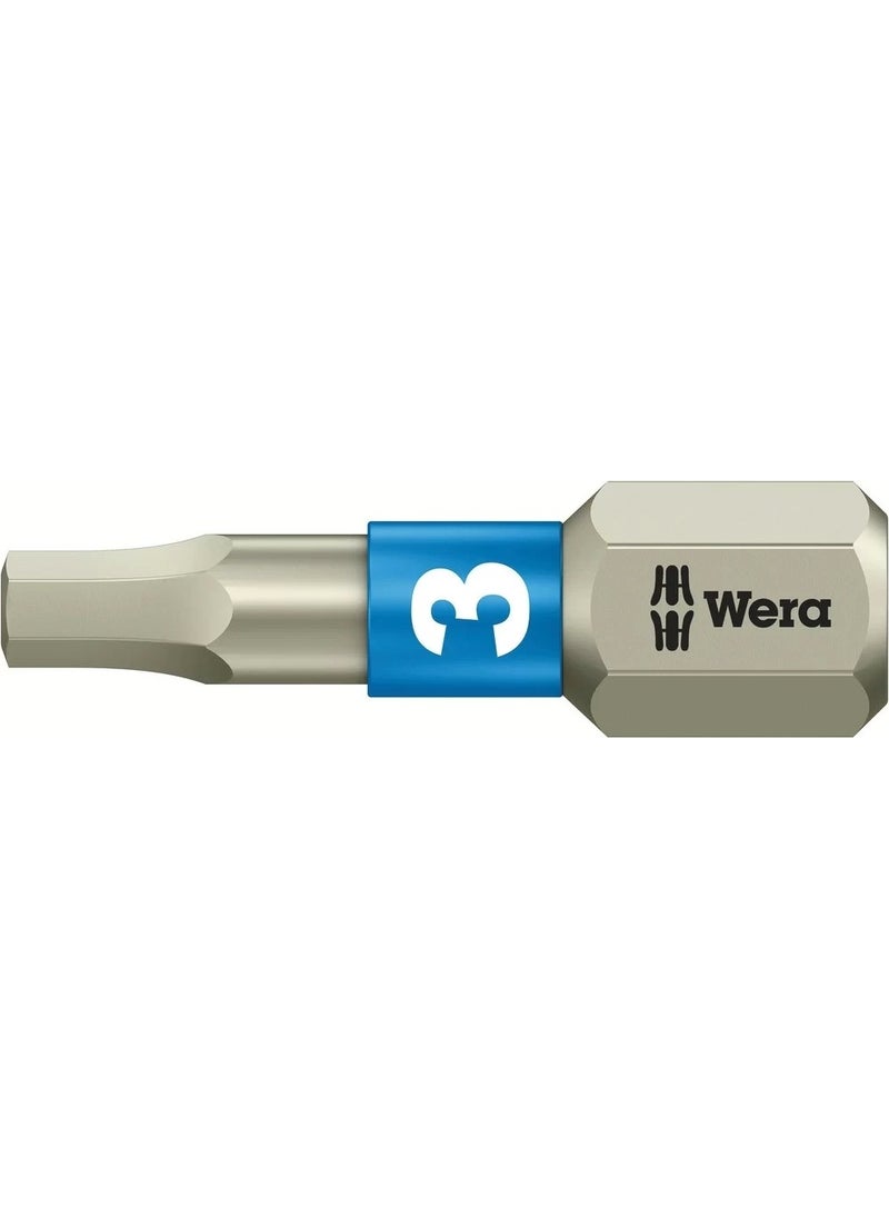 Wera - 3840/1 Stainless Ts Hex-Plus Allen 3X25MM Bits 05071073001 - Image 1
