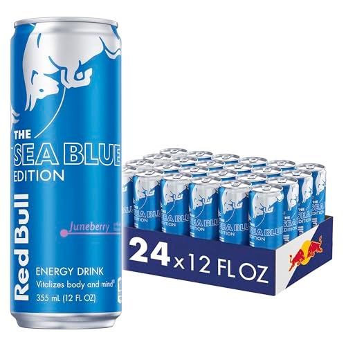Red Bull Sea Blue Edition Energy Drink, Juneberry, with 114mg Caffeine plus Taurine & B Vitamins, 12 Fl Oz, Pack of 24 Cans - Image 1
