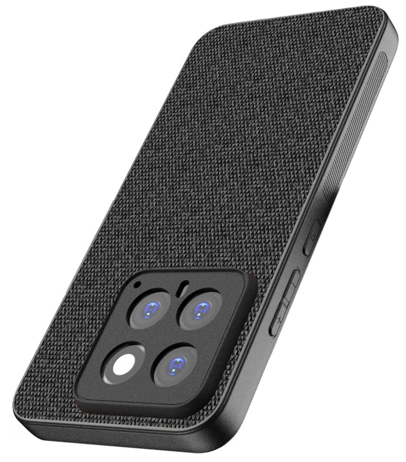 Kapa Soft Full Fabric Protective Back Case Cover for Xiaomi 14 (5G) | Shockproof Slim Hard Anti Slip Back Case (Black) - Image 1