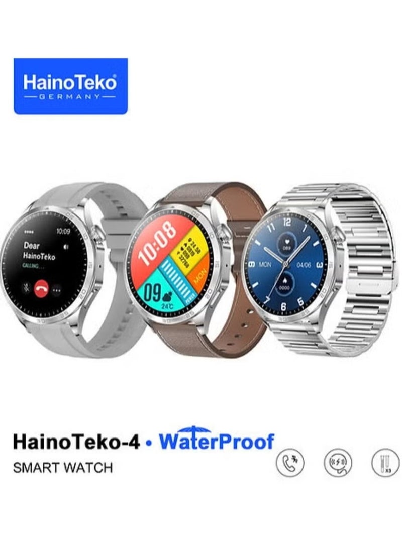 Haino Teko Smartwatch with 3 Pairs of Straps | Fitness Tracker, Heart Rate Monitor, Sleep Tracking, Bluetooth Calling, Waterproof, Stylish Design for Men & Women - Image 2