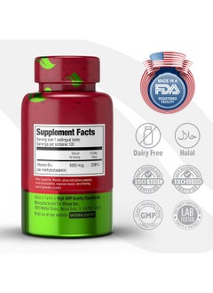 ORZAX ORZAX Vitamin B12 5000 mcg Methylcobalamin for Memory, Mood, Cardiovascular and Energy Supplement - Cherry Flavored - 120 Sublingual Tablets  - Image 2