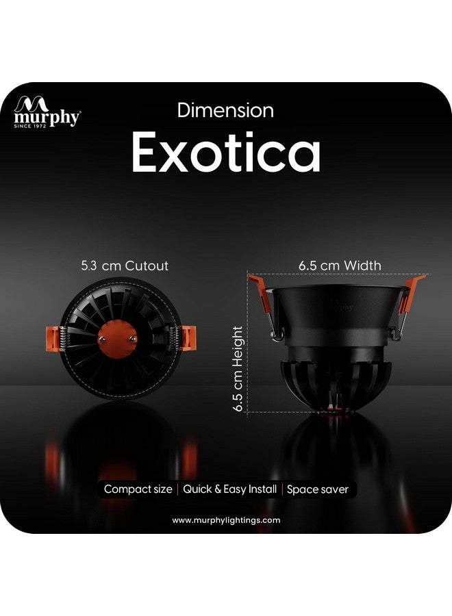 Murphy 7W Black Body Rose Gold Finish COB Spot Down Light : Warm White, Pack of 4 - Image 4