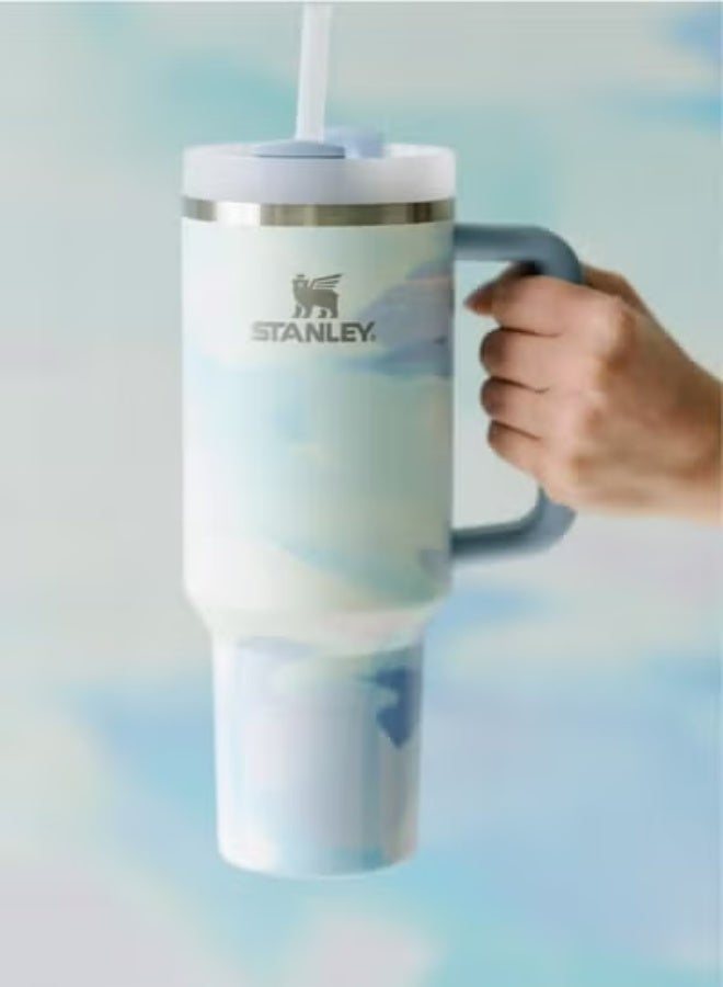 ستانلي Stanley Quencher H2.0 FlowState الفولاذ المقاوم للصدأ الفولاذ الفولاذ المقاوم للصدأ كوب زجاجي مسطح مع غطاء وقش لتحميل الماء أو الشاي المثلج أو القهوة أو السموكسير وما إلى ذلك ، 40 أوقية - Image 2