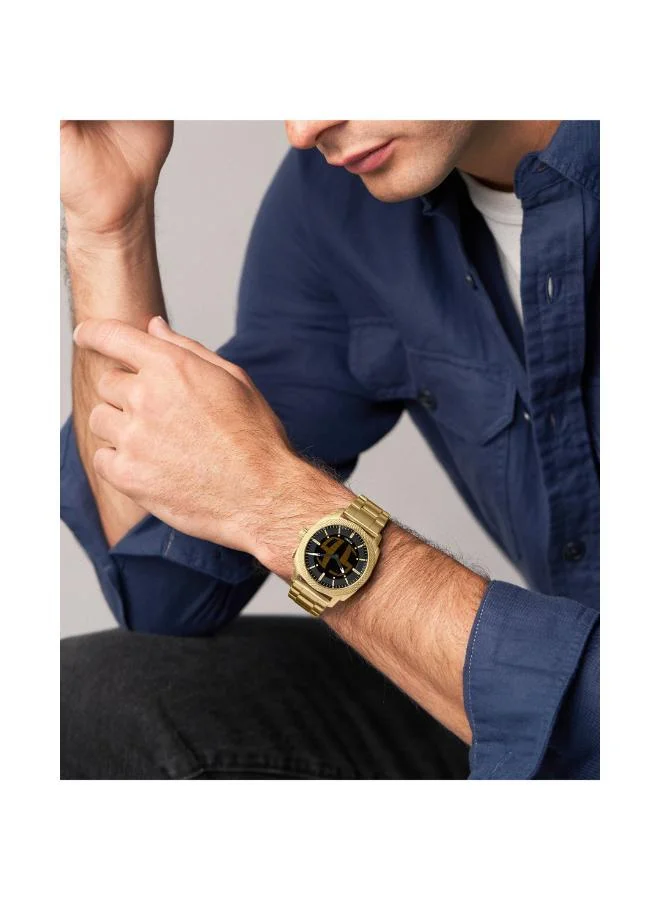 FOSSIL FS6157 Anadigi Watch with Gold Plated Metal Bracelet