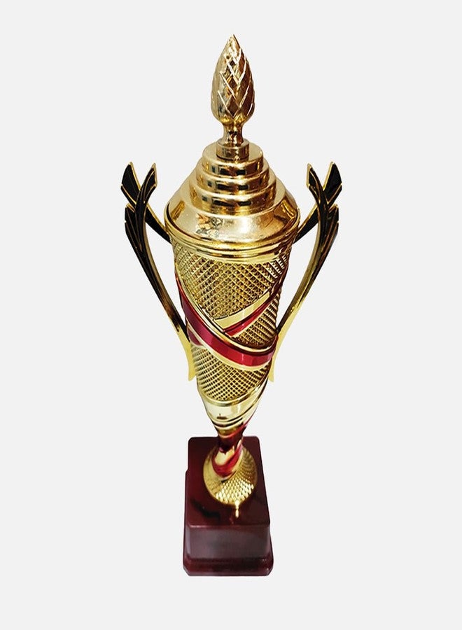 BAREEZE PURE Trophy Cup Diamond Metallic Fiber Gold Award | Trophy for Party Celebrations, Ceremony, Appreciation Gift, Sport, Academy, Winner Cup Trophy Awards | Size 18 & 16 Inch | Pack of 2 - Image 4