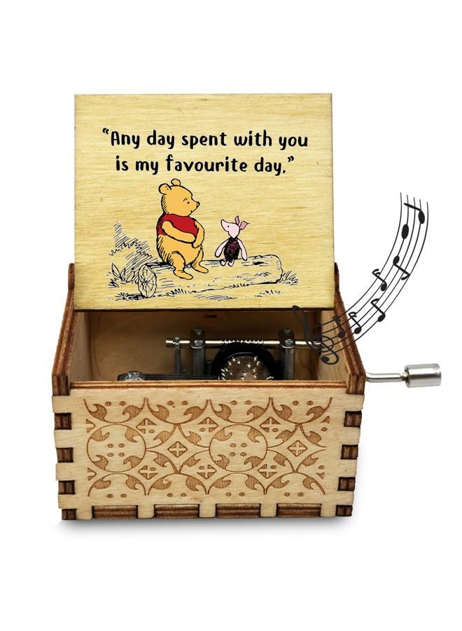 Litenx Wood Music Box Gifts for Women, Wife Girlfriend for Christmas Birthday Anniversary, Any Day Spent with You is My Favourite Day. - Image 1
