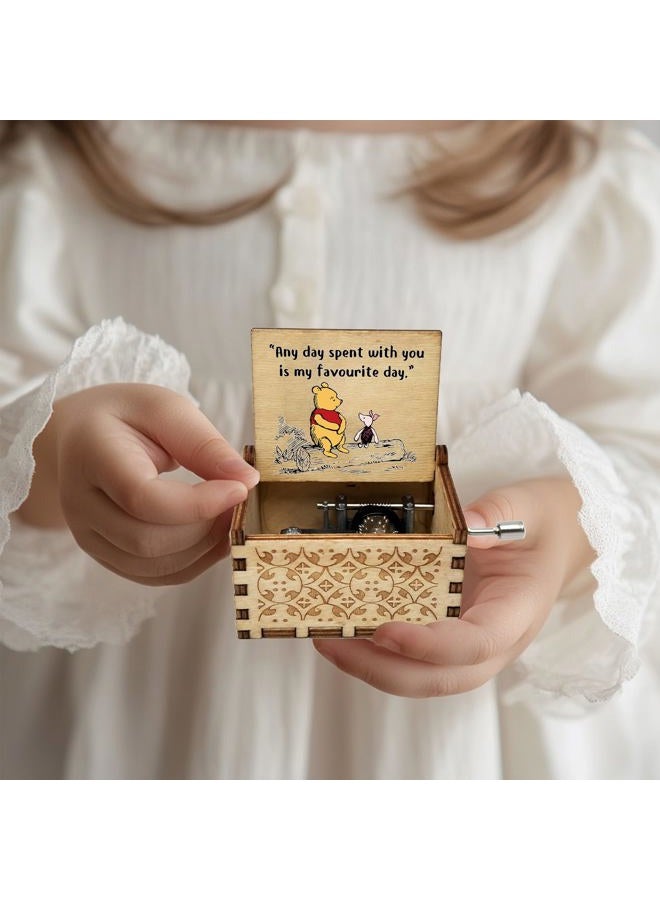 Litenx Wood Music Box Gifts for Women, Wife Girlfriend for Christmas Birthday Anniversary, Any Day Spent with You is My Favourite Day. - Image 3