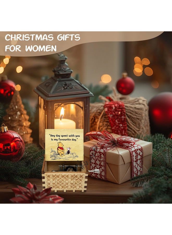 Litenx Wood Music Box Gifts for Women, Wife Girlfriend for Christmas Birthday Anniversary, Any Day Spent with You is My Favourite Day. - Image 4