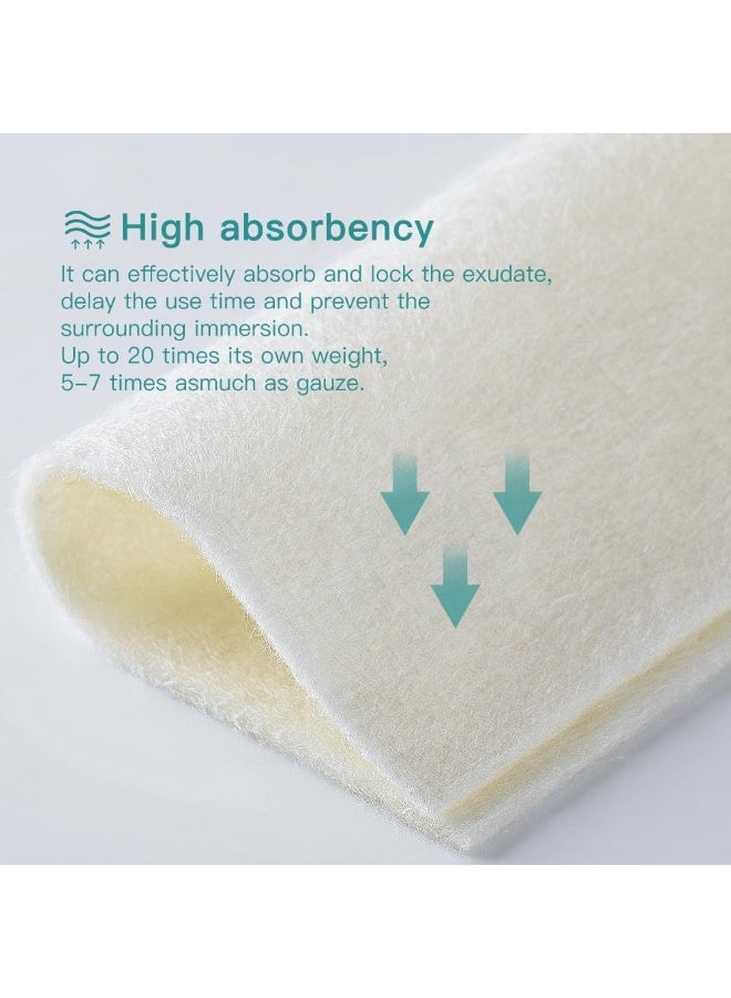 Dimora Calcium Alginate Wound Dressing, 4'' x 4'' Patches,10 Individual Sterile Pads, Soft and Highly Absorbent Dressing Gauze, Non-Stick Padding - Image 4