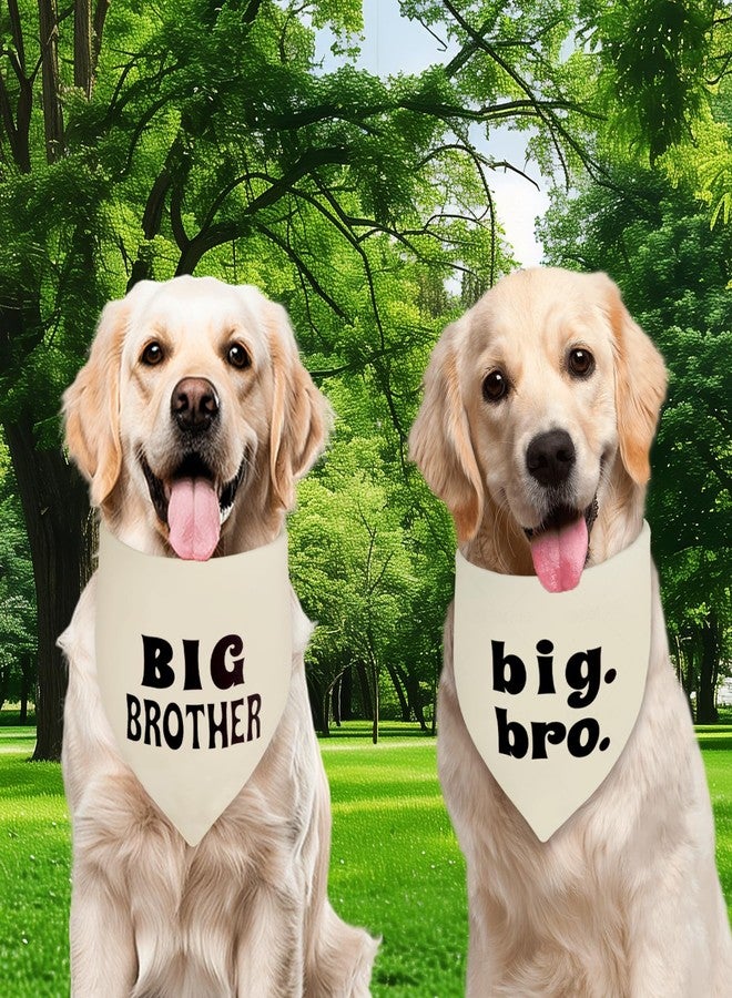 Agroon Big Brother Dog Bandana Beige XLarge 1PCS, Adjustable Triangle Scarf, Pregnancy Announecment, New Baby for Family. - Image 4