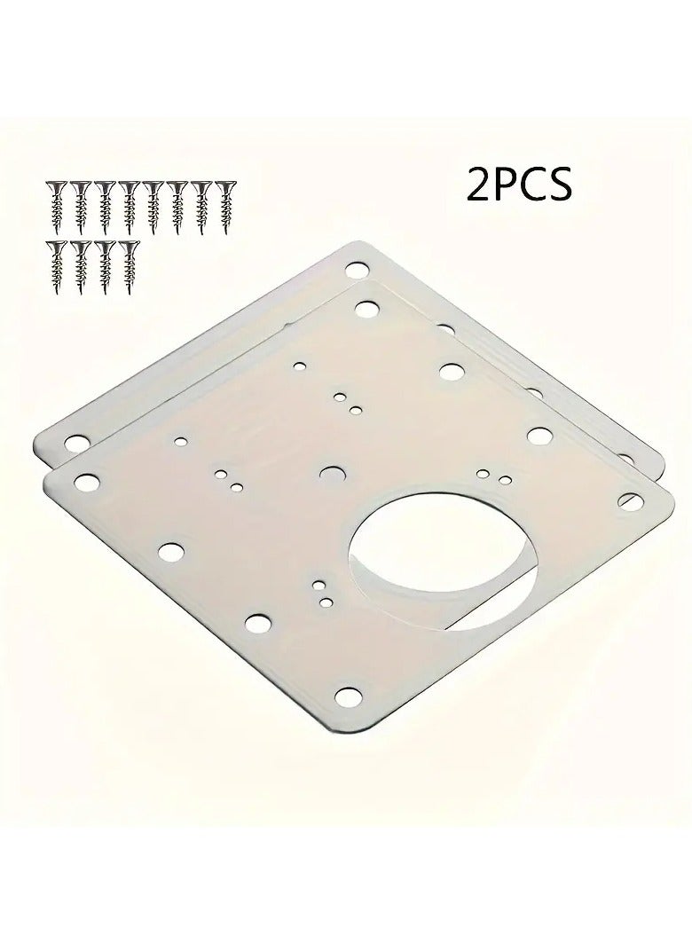 2 Rust Resistant Metal Pieces To Repair Damaged Hinges On The Door Of A Kitchen Cabinet Or Wardrobe And Cover The Damaged Corrosion Area By Installing The Metal Piece Above It The Metal Piece Was Designed With Several Holes For Quick And Easy Assembly And Installation Which Made It Ideal For Installing Different Types Of Hinges You Only Need A Screwdriver Screws And Install The Screw In A Number Of Holes According To Your Need Suitable For Wood Or Aluminum Doors Easy And Self Installing  - Image 1