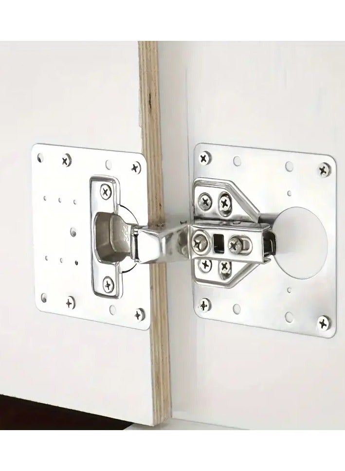 2 Rust Resistant Metal Pieces To Repair Damaged Hinges On The Door Of A Kitchen Cabinet Or Wardrobe And Cover The Damaged Corrosion Area By Installing The Metal Piece Above It The Metal Piece Was Designed With Several Holes For Quick And Easy Assembly And Installation Which Made It Ideal For Installing Different Types Of Hinges You Only Need A Screwdriver Screws And Install The Screw In A Number Of Holes According To Your Need Suitable For Wood Or Aluminum Doors Easy And Self Installing  - Image 5