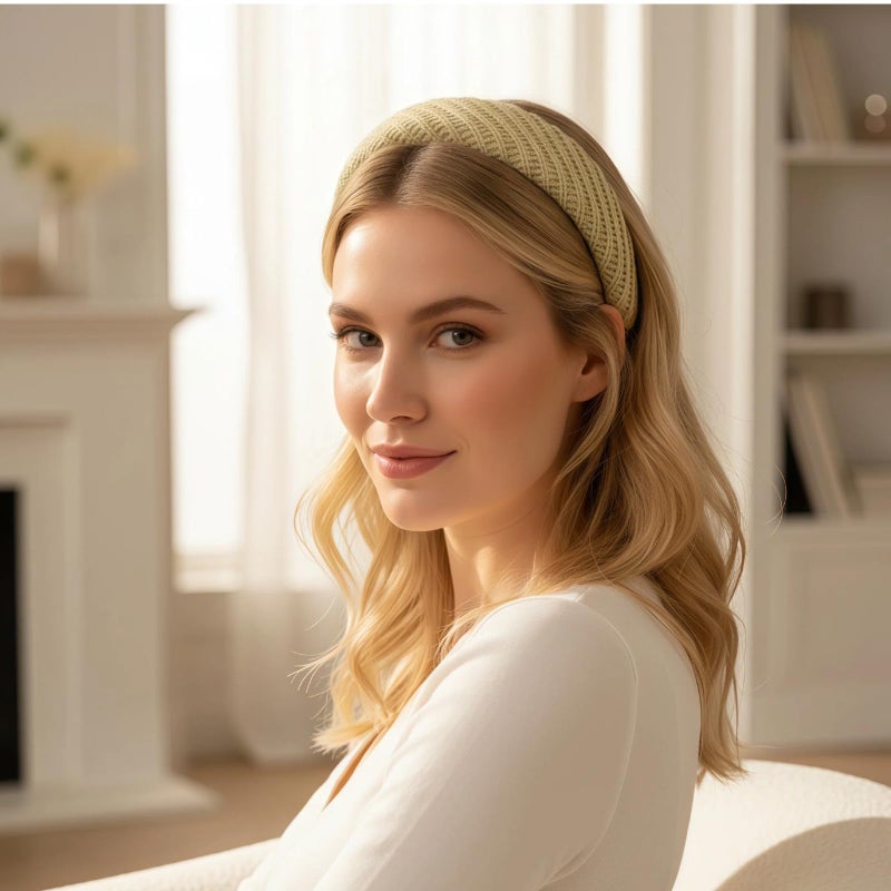 Agirlvct Headbands for Women, 4 PCS Wide & Thick Knitted Hair Band, Cute Fashion Non Slip Hairband,Comfortable Fabric Hair Accessories for Girls Washing Face Makeup Create A High Cranial Crest ( Neutral ) - Image 2