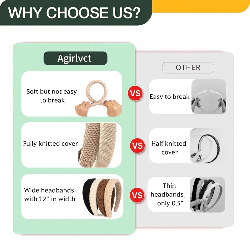 Agirlvct Headbands for Women, 4 PCS Wide & Thick Knitted Hair Band, Cute Fashion Non Slip Hairband,Comfortable Fabric Hair Accessories for Girls Washing Face Makeup Create A High Cranial Crest ( Neutral ) - Image 4