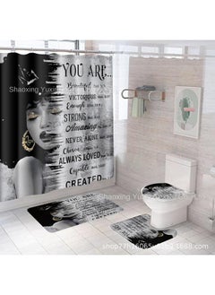 Bluejw Black Series Hot Selling 3D HD Digital Printing Waterproof Mildew Partition Shower Curtain Factory Outlet  - Image 1