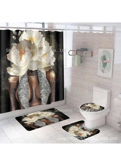 Bluejw Black Series Hot Selling 3D HD Digital Printing Waterproof Mildew Partition Shower Curtain Factory Outlet  - Image 2