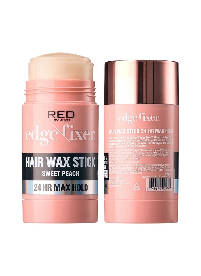 Red by Kiss Red by Kiss Hair Wax Stick 24HR Max Hold Edge Fixer Edge Control Pomade Non-Sticky, Non-Oily Flake Free Hair Styling Wax (Sweet Peach)  - Image 2