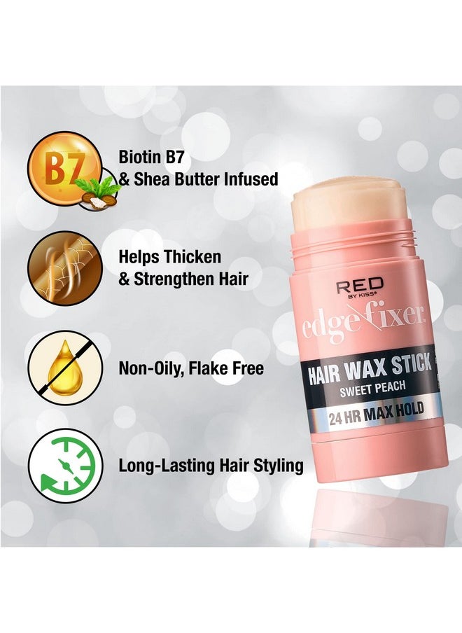 Red by Kiss Red by Kiss Hair Wax Stick 24HR Max Hold Edge Fixer Edge Control Pomade Non-Sticky, Non-Oily Flake Free Hair Styling Wax (Sweet Peach)  - Image 3