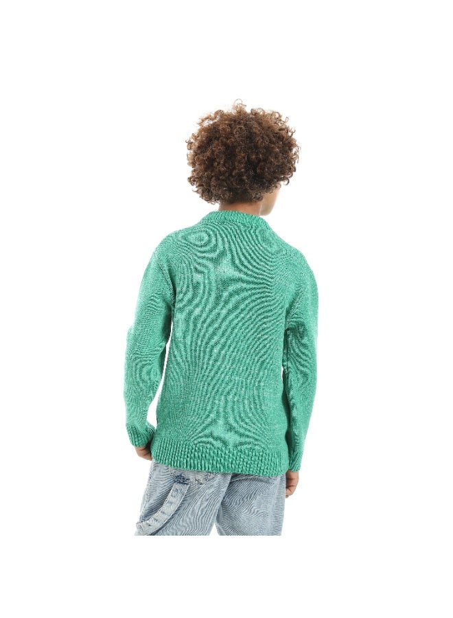Caesar Boys' wool pullover with train print - Image 3