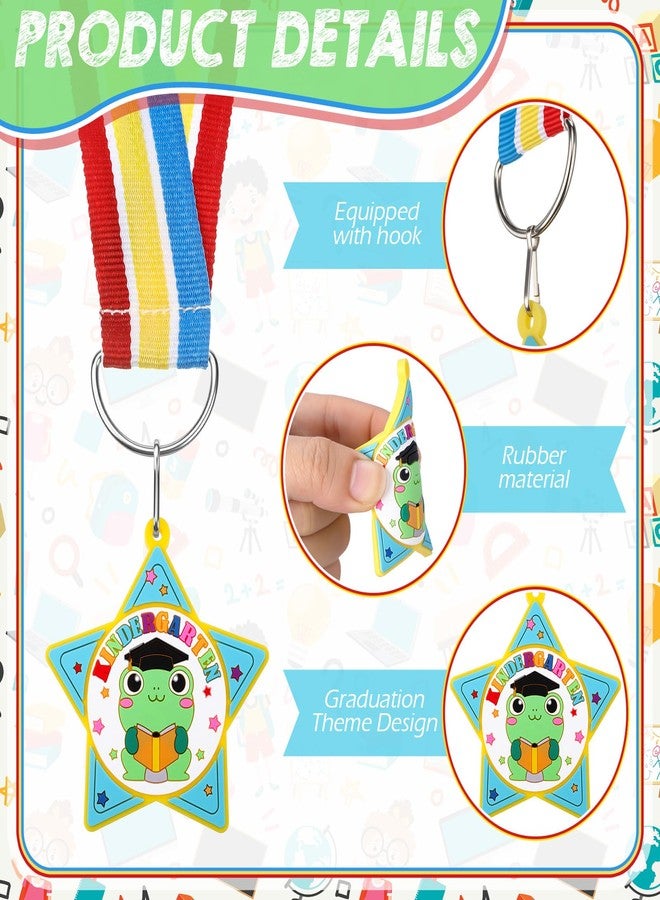 Landical 6 Pcs Preschool Pre-k Graduation Medal for Kids Bulk with Rainbow Neck Ribbon Kindergarten Grad Award Medals for School Students Grad Gifts Party Decorations(Frog) - Image 3