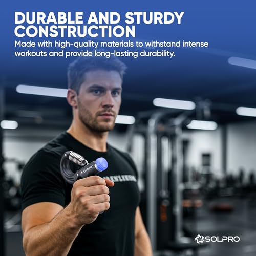 Solpro FirmFlex Adjustable Hand Grip Strengthener for Men & Women | Adjustable 5 to 60 kg Resistance | Forearm, Wrist & Finger Strengthener | Home, Gym & Rehab Workouts (Black/Blue) - Image 4