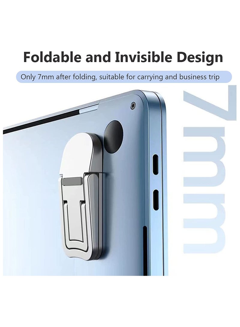 SOLARAE Mini Foldable Laptop Stand, Self-Adhesive Portable Invisible Computer Keyboard Riser, Adjustable Height for for MacBook, Dell, HP and Other 10-17 Inches Laptop, Black, 2PCS - Image 5