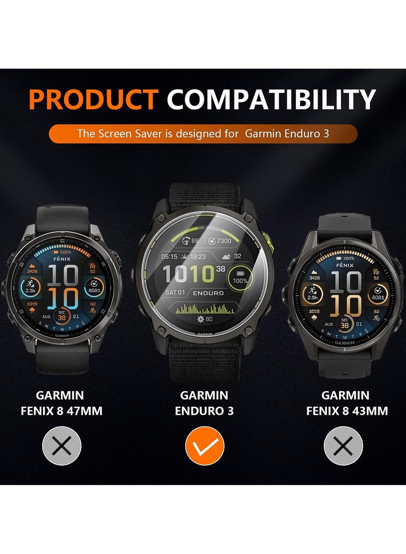 Screen Protectors for Garmin Enduro 3 Tempered Glass 9H Hardness Screen Protector Bubble-Free Anti-Scratch (3 Pack) - Image 2