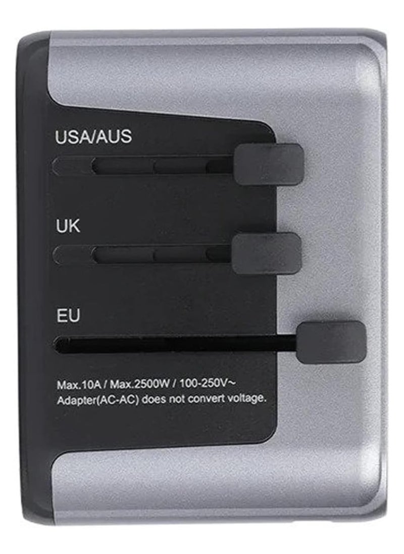 Swift - 30W Universal Travel Adapter Multi Socket, 10A Fast Charging International Power Adapter 2 USB Ports and 2 USB Type C Ports with Country Specific Multi Plug - Image 1