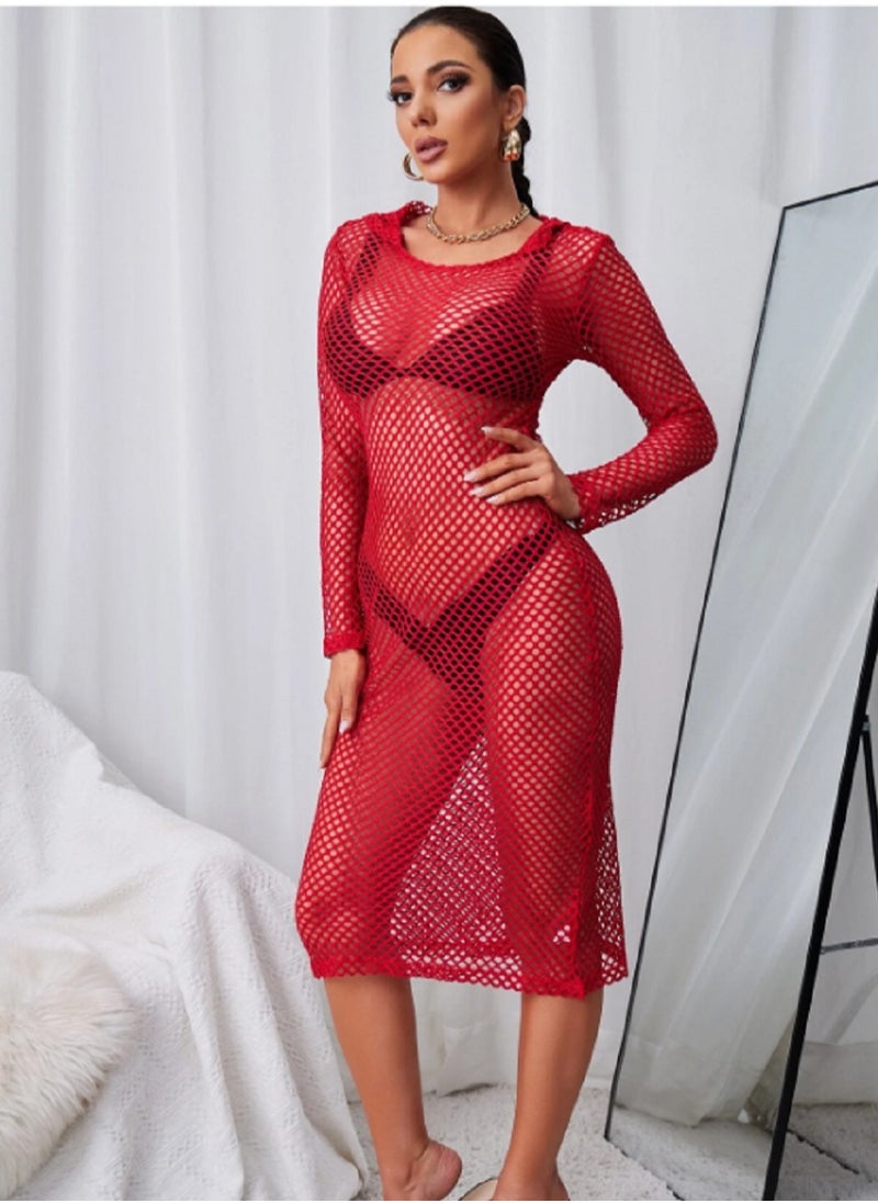 MANIKAN - Women's Lingerie Set 3-Piece Mesh with Long Sleeves and Head Cover - Image 1