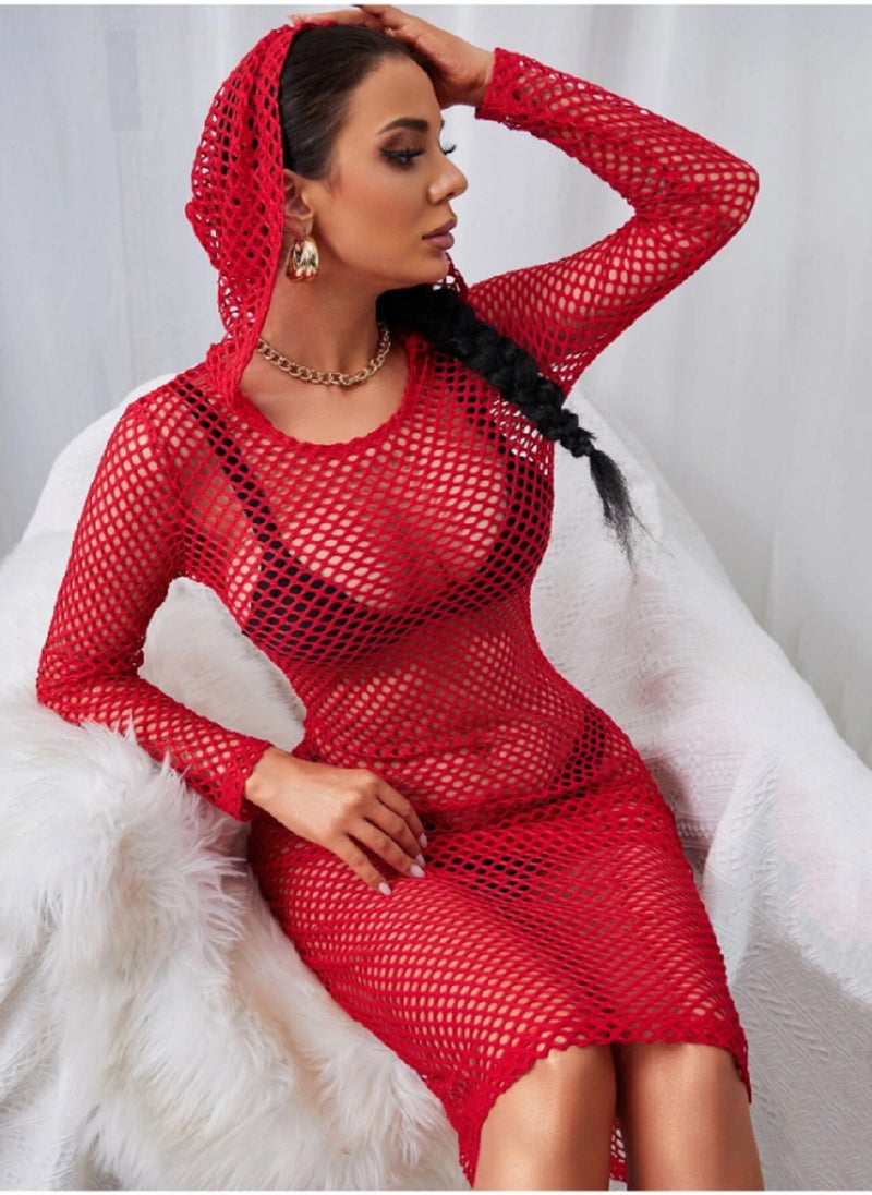 MANIKAN - Women's Lingerie Set 3-Piece Mesh with Long Sleeves and Head Cover - Image 1