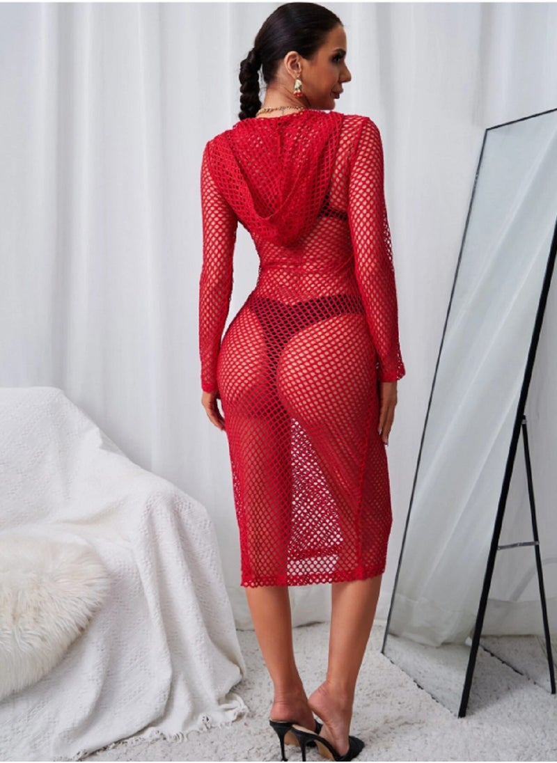 MANIKAN - Women's Lingerie Set 3-Piece Mesh with Long Sleeves and Head Cover - Image 1