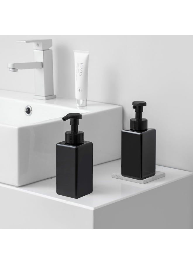 UUJOLY Foaming Soap Dispenser, 22 oz Refillable Pump Bottle Plastic for Liquid Soap, Shampoo, Body Wash, 2 Pcs, Black - Image 2
