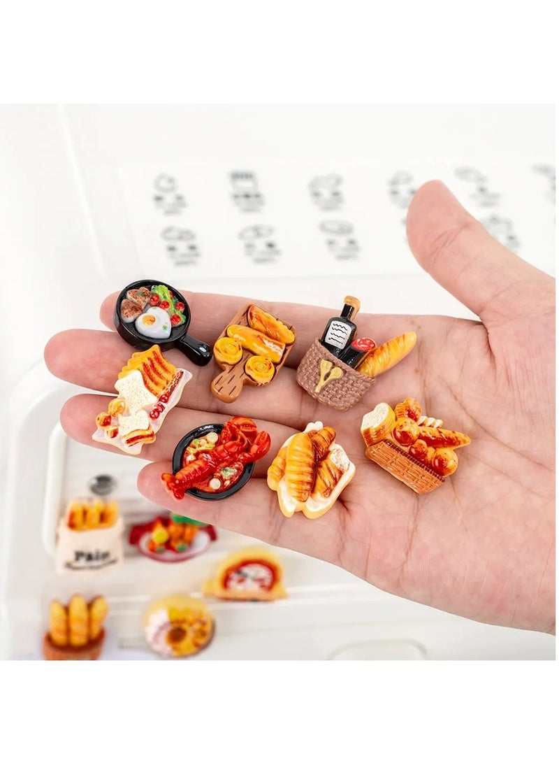 سكينة مغناطيس الثلاجة مجموعة ، 3D الراتنج المغناطيس الثلاجة ملصقا ، جميل جميل الغذاء شكل ديكور المنزل المغناطيس ، 12 قطعة ( متعدد الألوان ) - Image 4