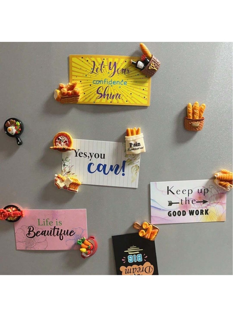 سكينة مغناطيس الثلاجة مجموعة ، 3D الراتنج المغناطيس الثلاجة ملصقا ، جميل جميل الغذاء شكل ديكور المنزل المغناطيس ، 12 قطعة ( متعدد الألوان ) - Image 5