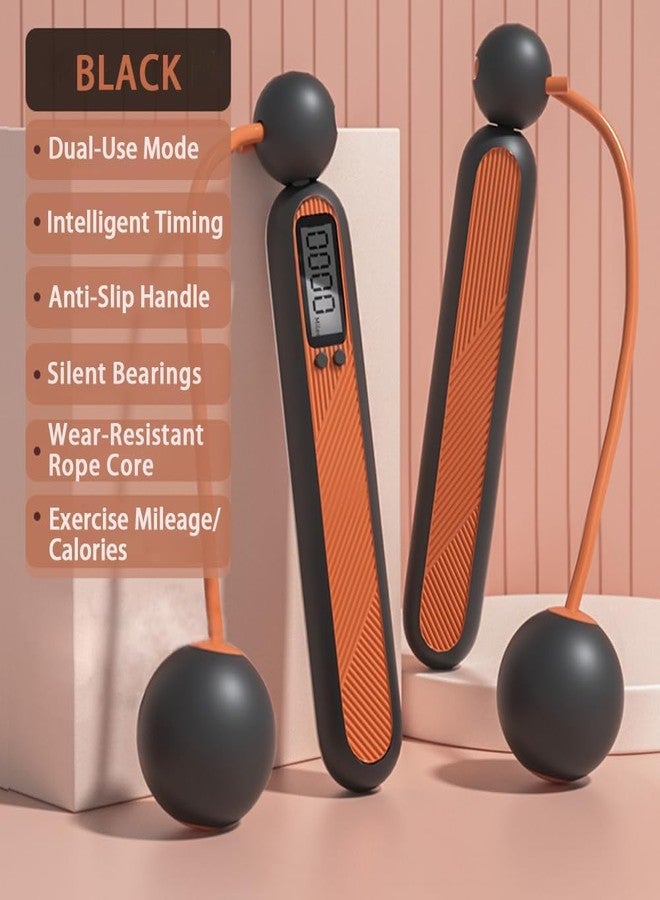 Xfopz Smart Jump Rope, Digital Weighted Handle Workout Jumping Rope with Counter, Cordless Weighted Skipping Jump Rope with Cordless Ball for Women Training Indoor and Outdoor (Orange) - Image 5
