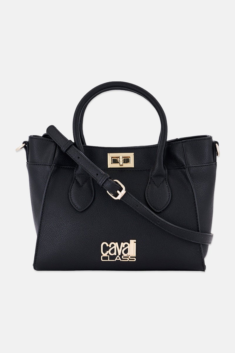 Cavalli Class Women Brand Logo Cross Body Bag, Black  - Image 1