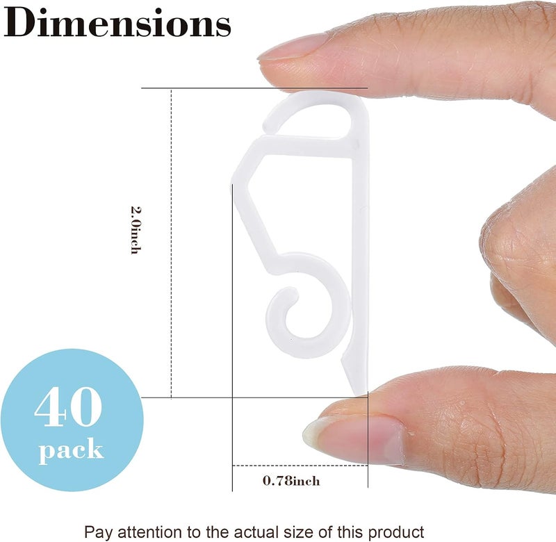 Marsui 40 Pieces Christmas Light Clips Outdoor Gutter Hooks Plastic Seasonal Weatherproof Clips Holiday Fence Hooks for Christmas Roof Tree Outside Hanging String Lights (White) - Image 2