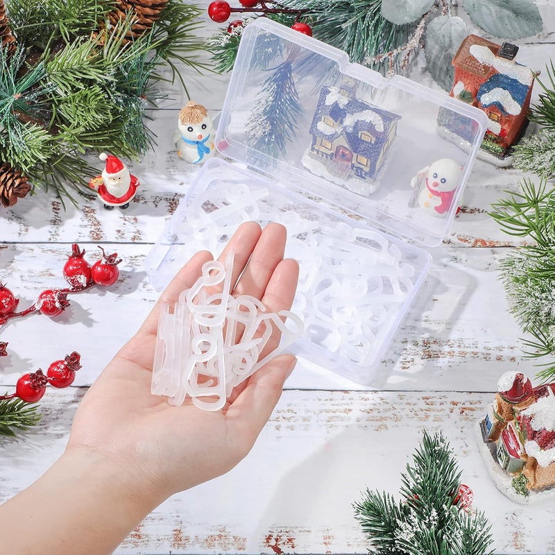 Marsui 40 Pieces Christmas Light Clips Outdoor Gutter Hooks Plastic Seasonal Weatherproof Clips Holiday Fence Hooks for Christmas Roof Tree Outside Hanging String Lights (White) - Image 4