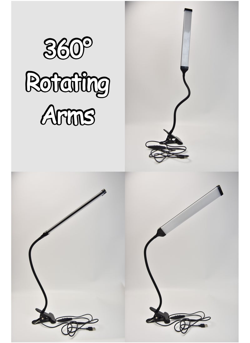 Generic Ajustable LED Desk Lamp with Clamp (New Stand) Home & Office Good Quality lamp Eye Caring 3 Color Modes Dimmable Flexible  - Image 1