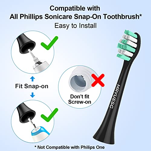 MRYUESG Replacement Heads Compatible with Philips Sonicare 10 Pack, Electric Tooth-Brush Head for Phillips, Black - Image 3