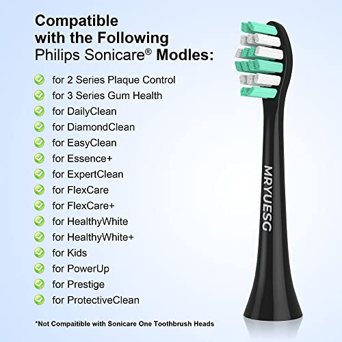 MRYUESG Replacement Heads Compatible with Philips Sonicare 10 Pack, Electric Tooth-Brush Head for Phillips, Black - Image 2