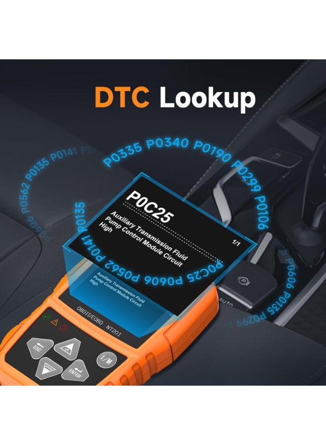 FOXWELL NT201 OBD2 Scanner Code Reader for Cars and Trucks Check Engine Light, Read and Clear Fault Codes, Live Data Diagnostic Tool for All Cars After 1996 - Image 5