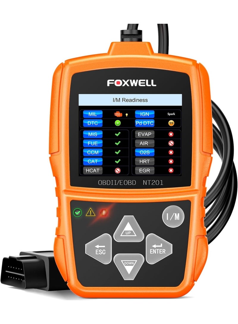 FOXWELL NT201 OBD2 Scanner Code Reader for Cars and Trucks Check Engine Light, Read and Clear Fault Codes, Live Data Diagnostic Tool for All Cars After 1996 - Image 1