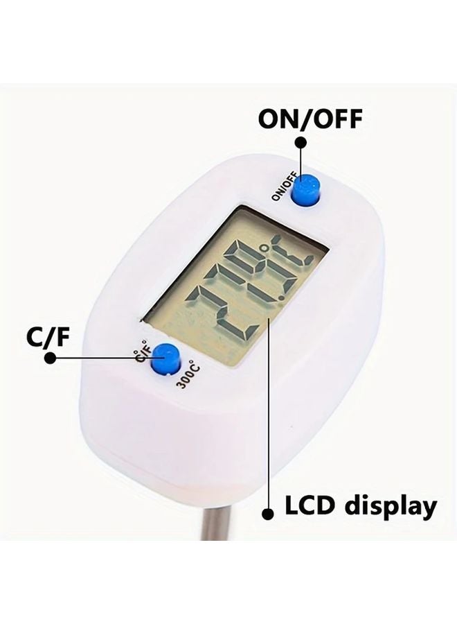 White Digital Kitchen Thermometer High Precision Food Probe for Meat Water Milk Oven BBQ Cooking - Image 4