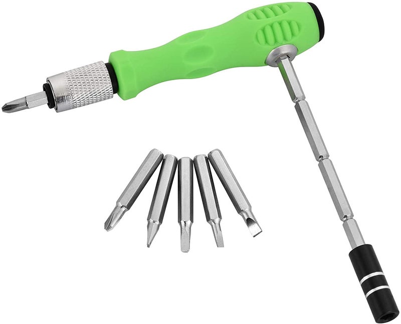 QUALIZA 2 In 1 Mini Screwdriver Bits Set with Magnetic Flexible Extension Rod for Home Appliance Laptop Mobile Computer Repairing Preparations Green - Image 4