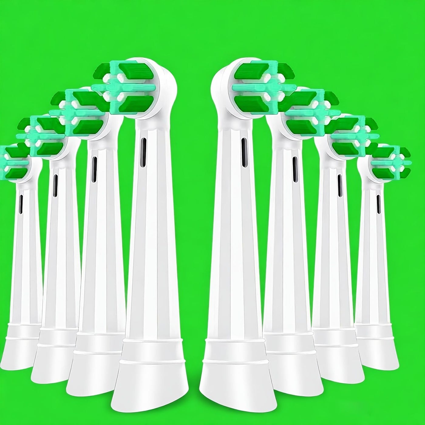 8Pcs Oral B IO Replacement Toothbrush Heads Black And White With Sturddy Bristles For Cleaning Between Teeth And Dust Proof Covers